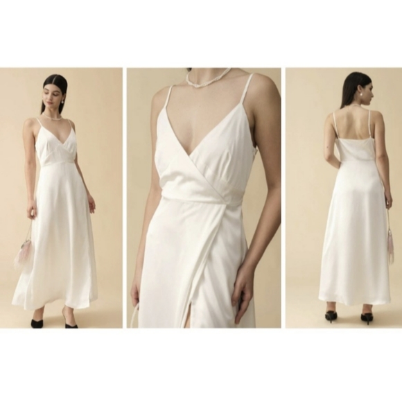 White Satin Dress - Picture 1 of 8